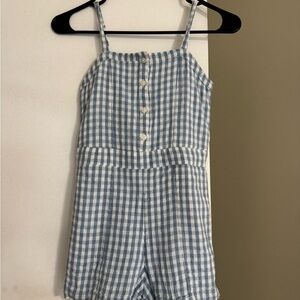 Abercrombie & Fitch Blue and White Checkered Kids Romper